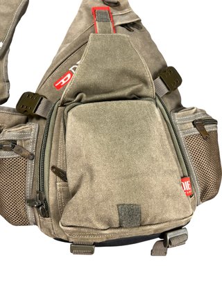 Bandolera Diesel Tactica Y2K Lona Caqui Mochila
