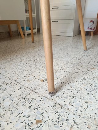 Mesa redonda cristal y madera