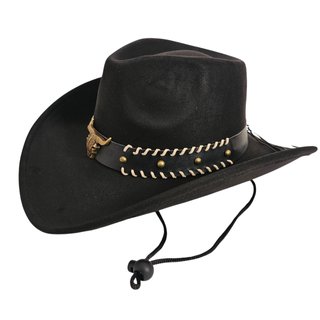 Sombrero Vaquero Ajustable Negro Cowboy Western
