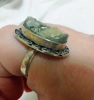 Anillo Plata y Pirita Cromada