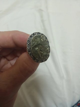 Anillo Plata y Pirita Cromada