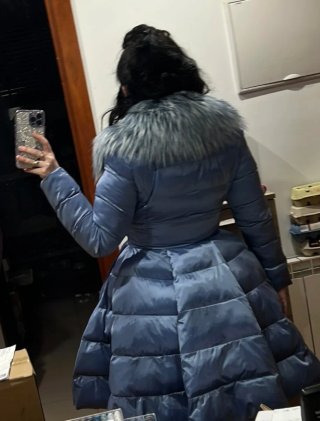 Abrigo Elisabetta Franchi Corte Princesa Azul