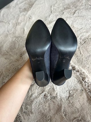Sapatos de salto alto ganga pele genuína
