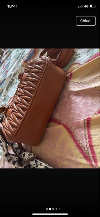 Borsa Miu marrone trapuntata