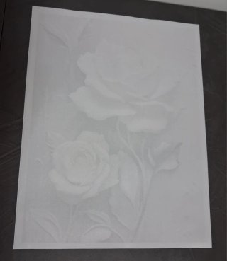 Stampa su tela fine rose bianche e grigie 3d