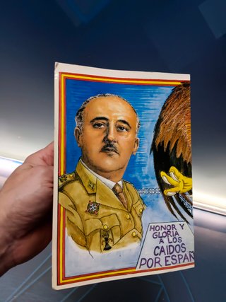 Cartel publicitario, venta de lotería AÑO 1995. FRANCISCO FRANCO. Honor y gloria a los caídos por ESPAÑA, 30x22 cm