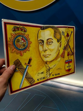 Cartel publicitario, venta de lotería AÑO 1995. FRANCISCO FRANCO. Honor y gloria a los caídos por ESPAÑA, 30x22 cm