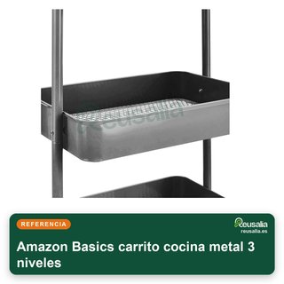 Amazon Basics carrito cocina metal 3 niveles