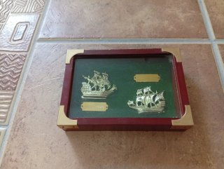 Cuadro vitrina barcos Galeón y Bajel
