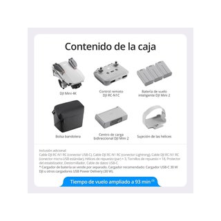 - DJI Mini 4K dron cámara 4K estabilización