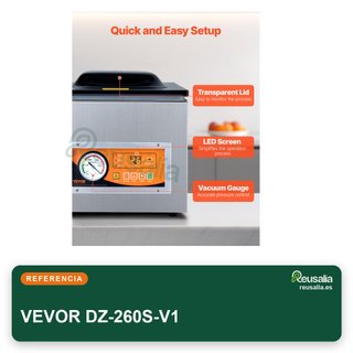 VEVOR sellador vacío cámara acero inoxidable 260W