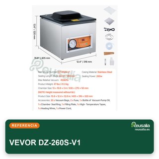 VEVOR sellador vacío cámara acero inoxidable 260W