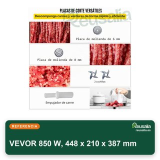 VEVOR picadora carne eléctrica 1100W acero