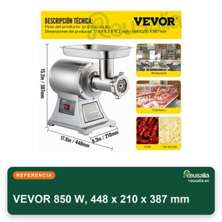 VEVOR picadora carne eléctrica 1100W acero