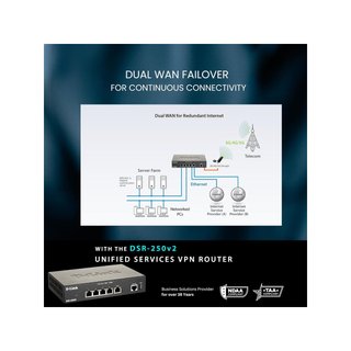 D-Link DSR-250V2 router profesional firewall vpn