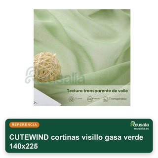 CUTEWIND cortinas visillo gasa verde 140x225