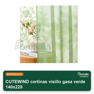 CUTEWIND cortinas visillo gasa verde 140x225