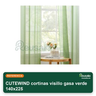 CUTEWIND cortinas visillo gasa verde 140x225