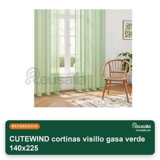 CUTEWIND cortinas visillo gasa verde 140x225