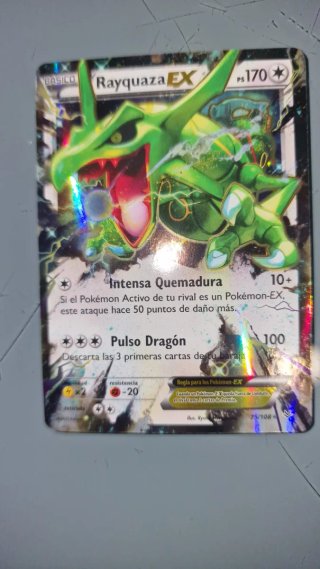 Carta Pokémon Rayquaza EX 75/108 cielos rugientes