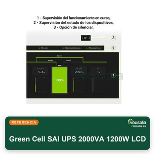 Green Cell SAI UPS 2000VA 1200W LCD
