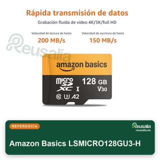 Amazon Basics 128GB Tarjeta microSD alta velocidad