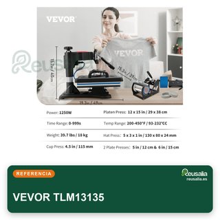 VEVOR prensa calor 5 en 1 29x38 cm