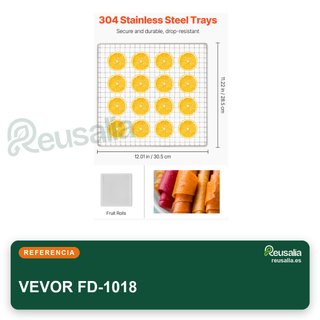 VEVOR deshidratador alimentos 10 bandejas acero