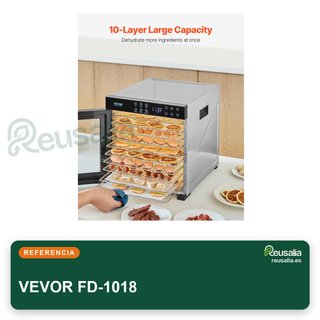 VEVOR deshidratador alimentos 10 bandejas acero