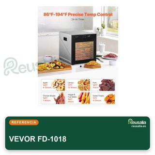 VEVOR deshidratador alimentos 10 bandejas acero