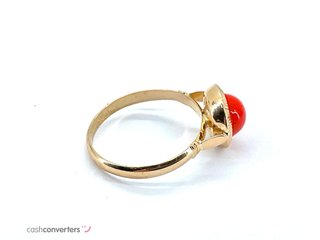 anillo oro 18k con coral
