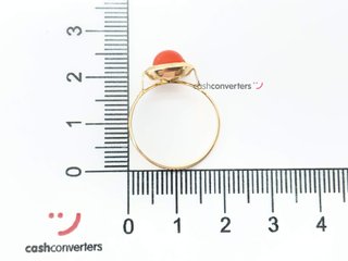 anillo oro 18k con coral