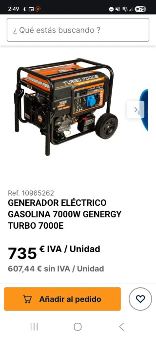 Generador Eléctrico Gasolina 7000W