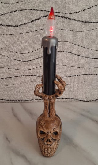 Candela LED Teschio Mano Scheletrica Halloween