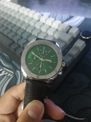 Reloj Skyline Verde Correa Cuero Negra(negociable)