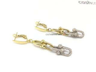 pendientes oro 18k con circonita