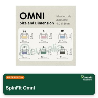 SpinFit Omni almohadillas silicona auriculares