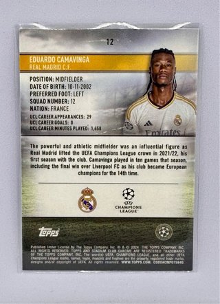 Eduardo Camavinga /25 Orange Wave SSP Topps Chrome
