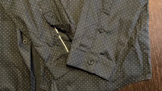 Camisa ZARA MAN azul marino topos blancos