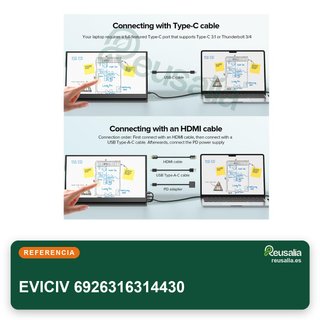 EVICIV Monitor portátil táctil 15.6 pulgadas