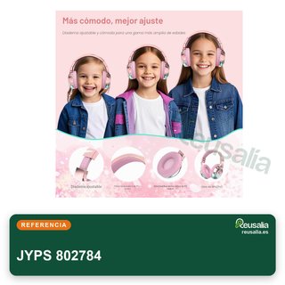 JYPS Auriculares inalámbricos Bluetooth niños rosa