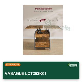 VASAGLE Mesa de Centro Elevable LCT252K01