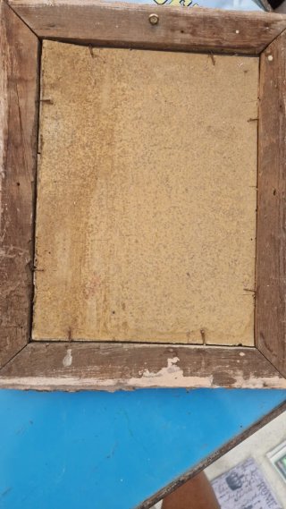 Cuadro antiguo Virgen María y Niño Jesús