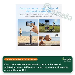 - DJI Osmo Mobile 8 con seguimiento IA y trípode