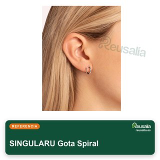 Singularu pendientes Gota Spiral plata ley