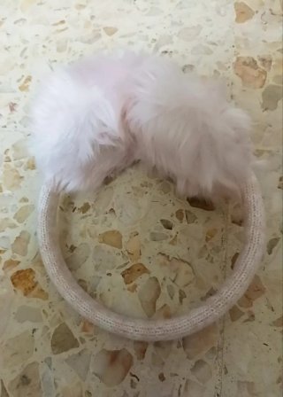 Orejeras rosas de pelo para niña