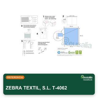 ZEBRA TEXTIL T-4062 Estor enrollable moderno doble