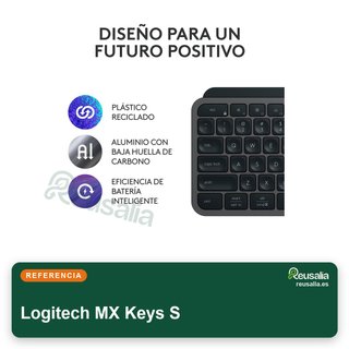 Logitech MX Keys S teclado inalámbrico gris