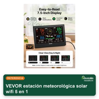 VEVOR estación meteorológica solar wifi 5 en 1