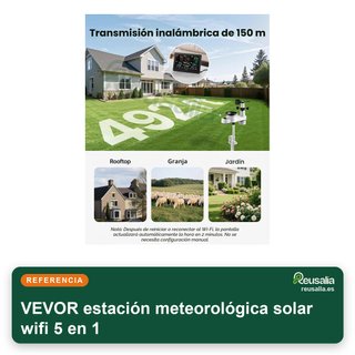 VEVOR estación meteorológica solar wifi 5 en 1